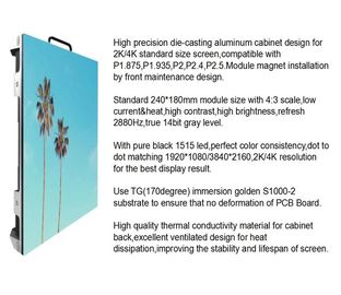 P2.5 Indoor LED Video Wall Panels 1R1G1B 14 - 16 Bit Grey Scale 96*72 Resolution